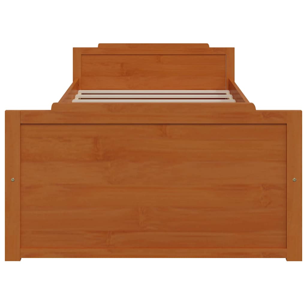 vidaXL Bed Frame without Mattress Honey Brown Solid Wood Pine 90x200cm 4