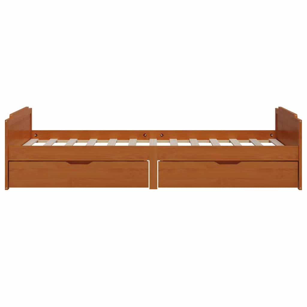 vidaXL Bed Frame without Mattress Honey Brown Solid Wood Pine 90x200cm 5