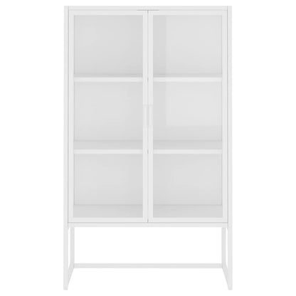 vidaXL Highboard White 80x35x135 cm Steel and Tempered Glass 5