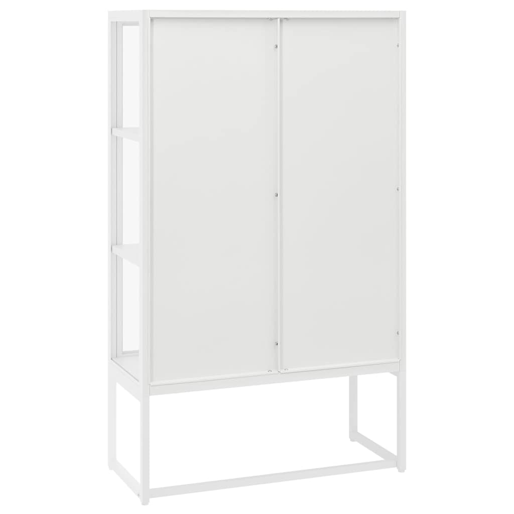 vidaXL Highboard White 80x35x135 cm Steel and Tempered Glass 6