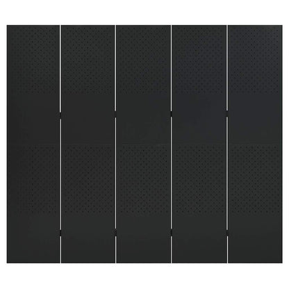 vidaXL 5-Panel Room Divider Black 200x180 cm Steel 2