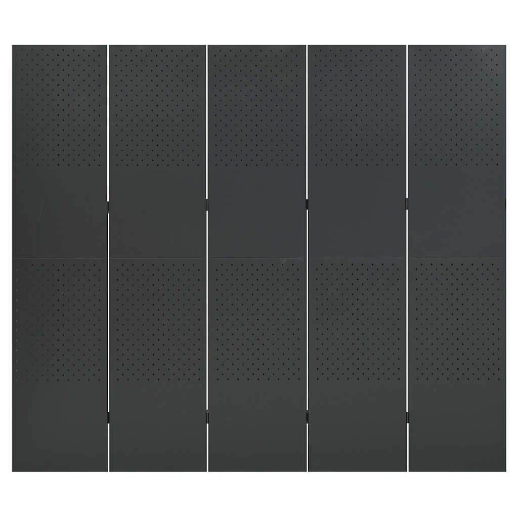 vidaXL 5-Panel Room Divider Anthracite 200x180 cm Steel 2