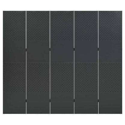 vidaXL 5-Panel Room Divider Anthracite 200x180 cm Steel 2