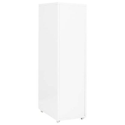 Mobile File Cabinet 28x41x69 cm Metal White 8 drawers