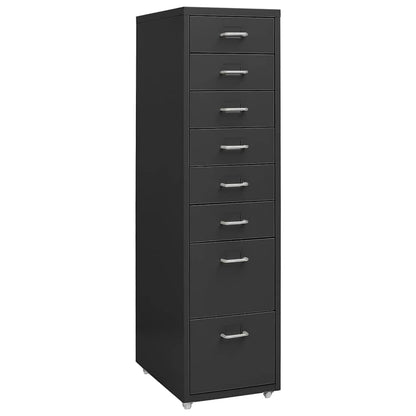 Mobile File Cabinet 28x41x69 cm Metal Anthracite 8 drawers