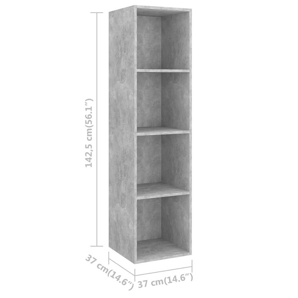 2 Piece Wall-mounted TV Cabinet Set Engineered Wood Concrete grey