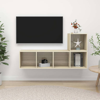 2 Piece TV Cabinet Set Engineered Wood Sonoma oak