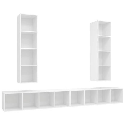 vidaXL 4 Piece Wall-mounted TV Cabinet Set White Engineered Wood 2
