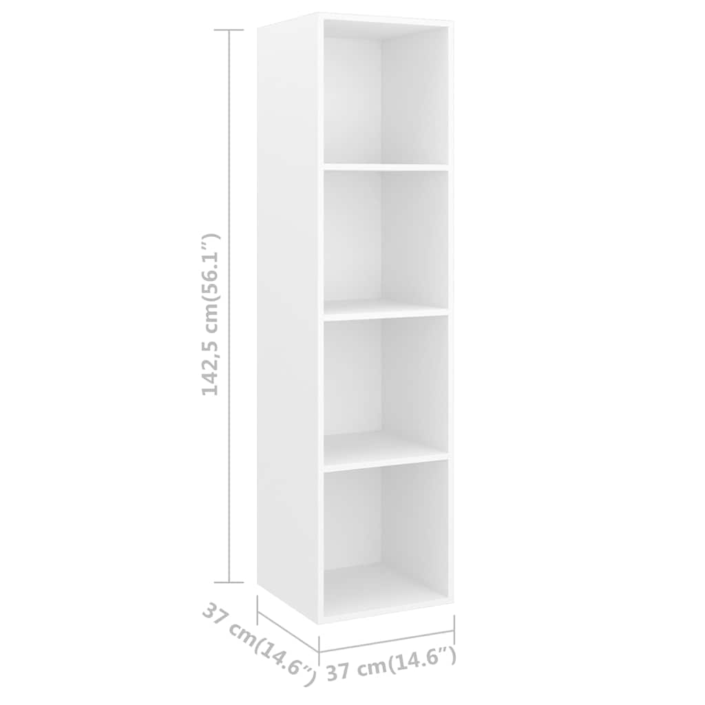vidaXL 4 Piece Wall-mounted TV Cabinet Set White Engineered Wood 5