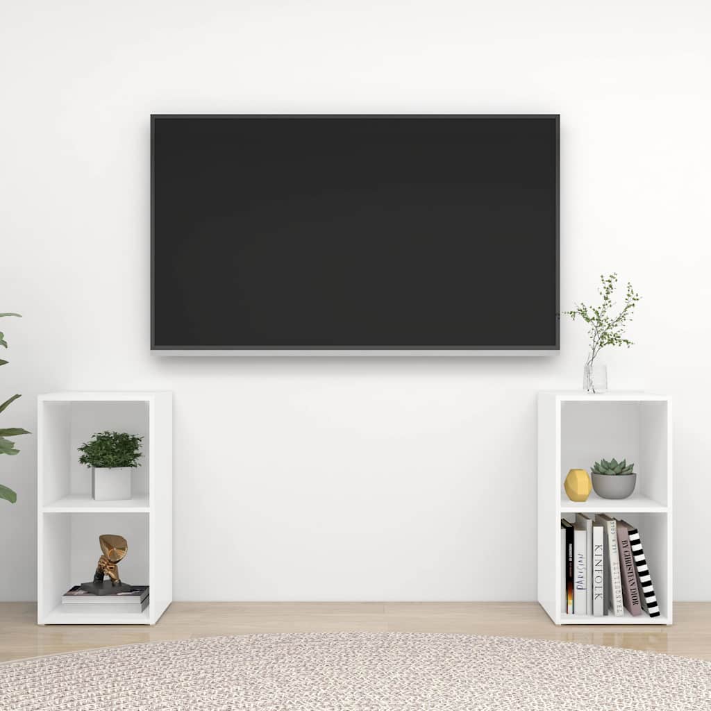2 Piece TV Cabinet Set 72x35x36.5 cm Engineered Wood White