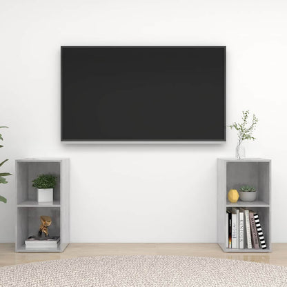 2 Piece TV Cabinet Set 72x35x36.5 cm Engineered Wood Concrete grey
