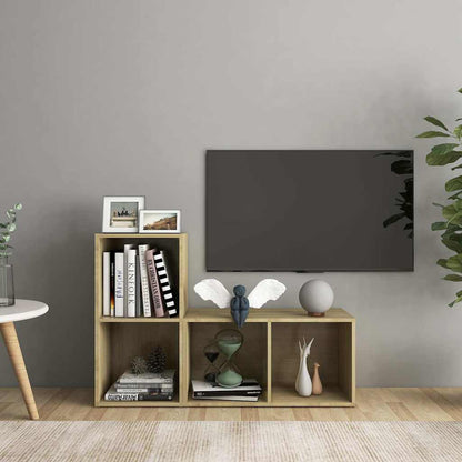 2 Piece TV Cabinet Set 72x35x36.5 cm Engineered Wood Sonoma oak