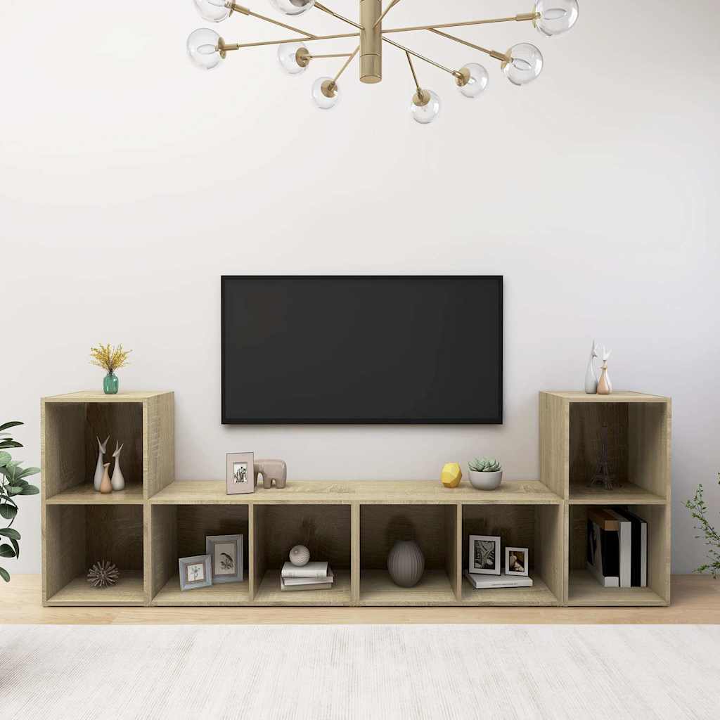 4 Piece TV Cabinet Set 72x35x36,5 cm Engineered Wood Sonoma oak