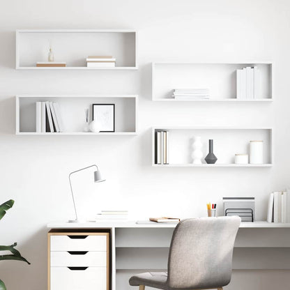 Wall Cube Shelves 80x15x26.5 cm Engineered Wood 4 pcs White
