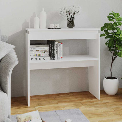 Console Table 102x30x80 cm Engineered Wood White 80 cm