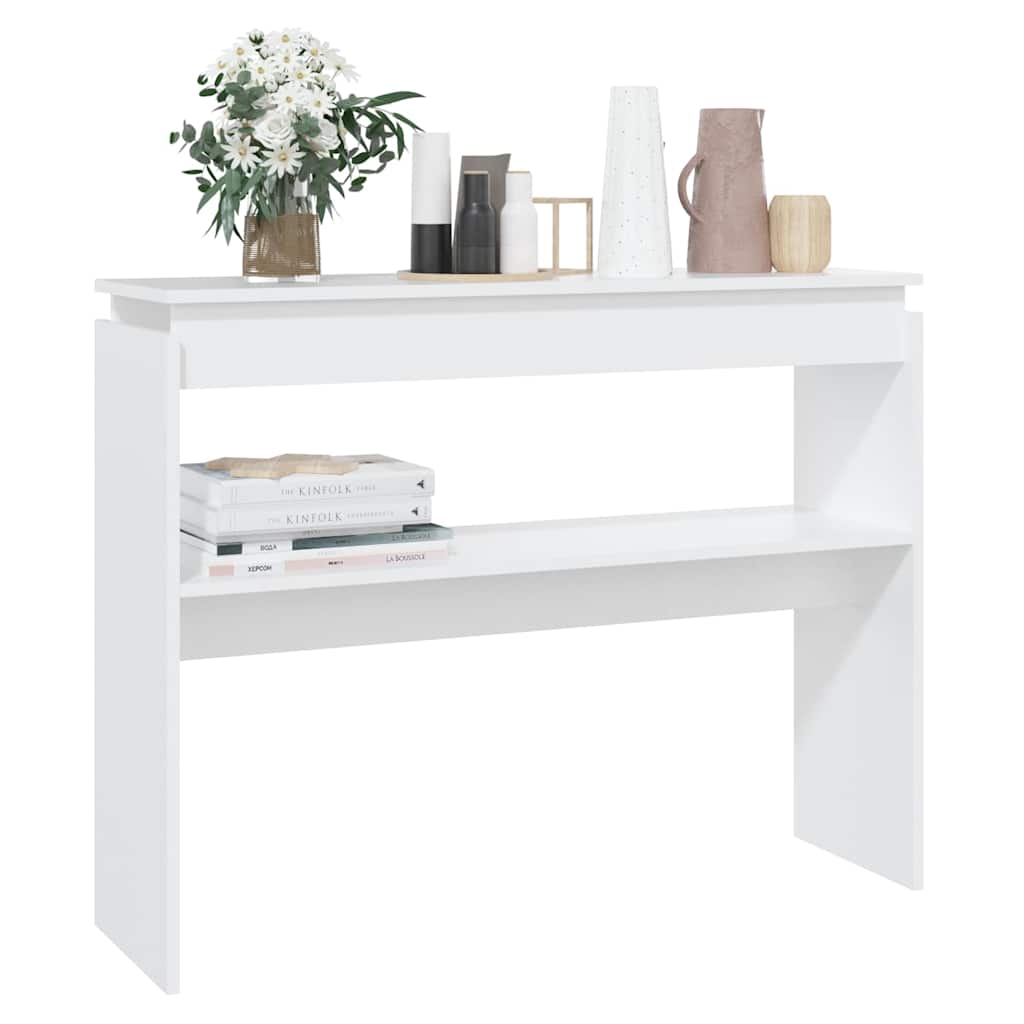 Console Table 102x30x80 cm Engineered Wood White 102 cm