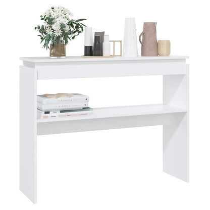 Console Table 102x30x80 cm Engineered Wood White 102 cm