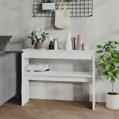 Console Table 102x30x80 cm Engineered Wood White 102 cm