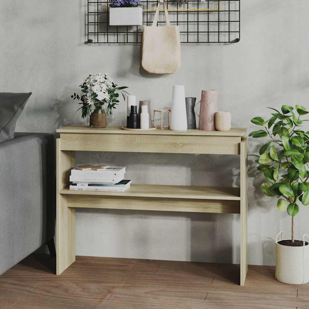Console Table 102x30x80 cm Engineered Wood Sonoma oak 102 cm