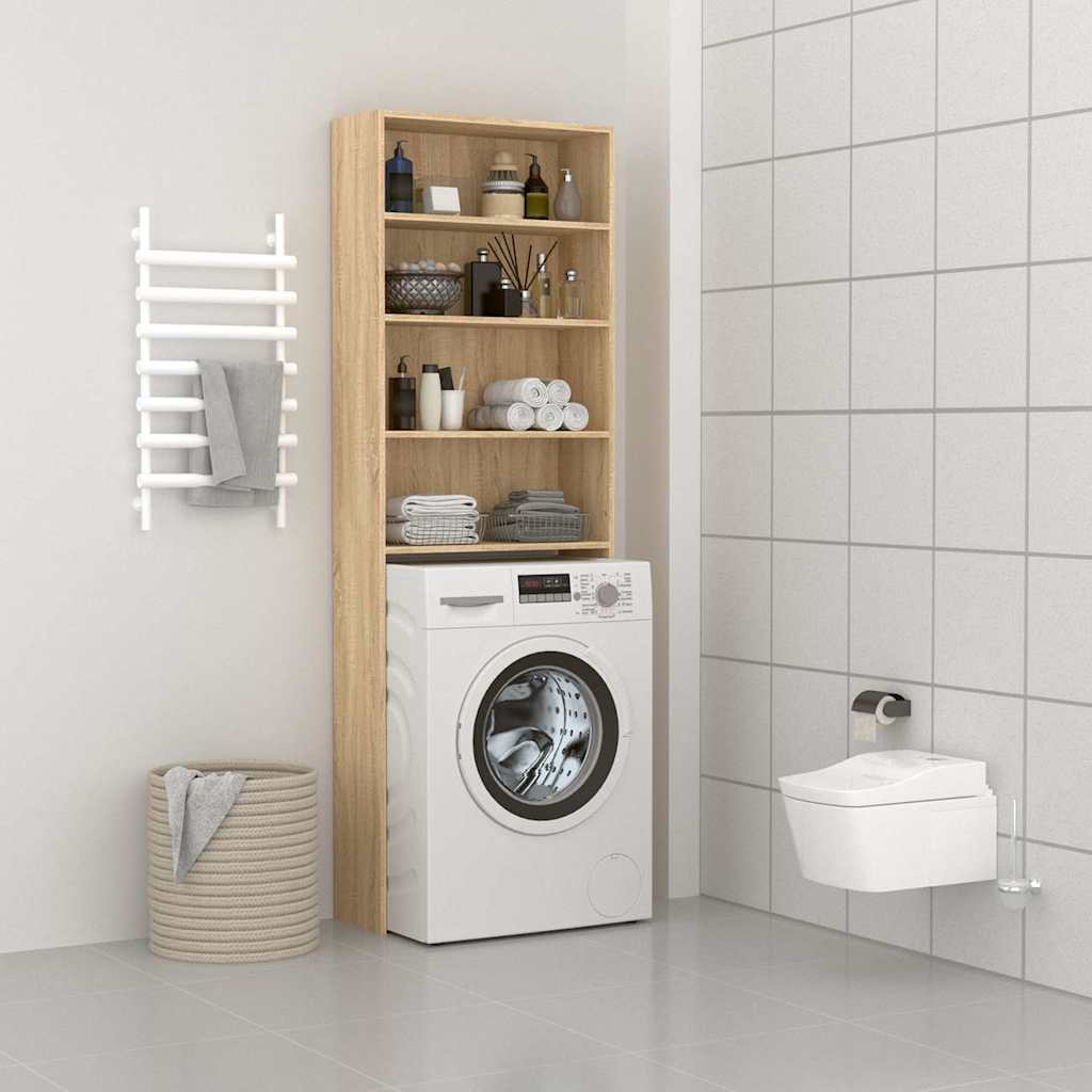 Washing Machine Cabinet 64x24x190 cm Sonoma oak