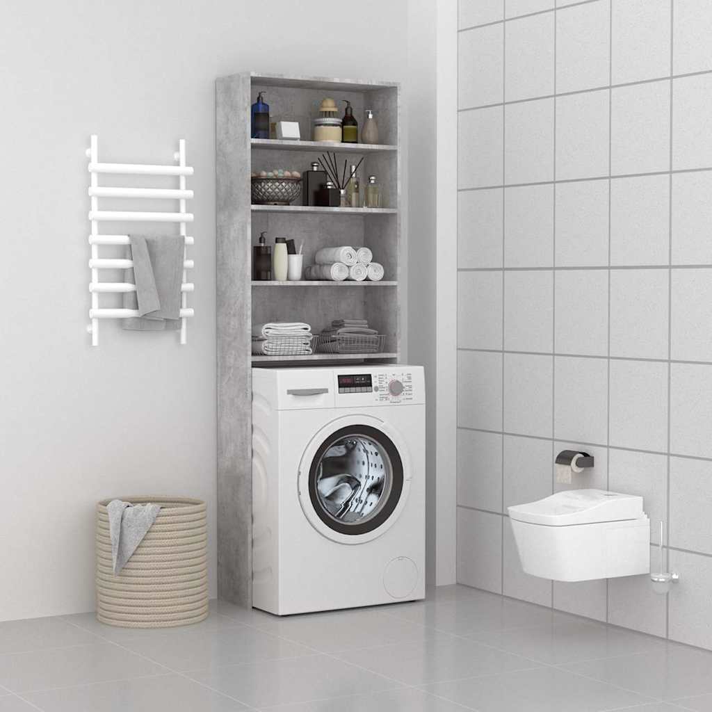 Washing Machine Cabinet 64x24x190 cm Concrete grey