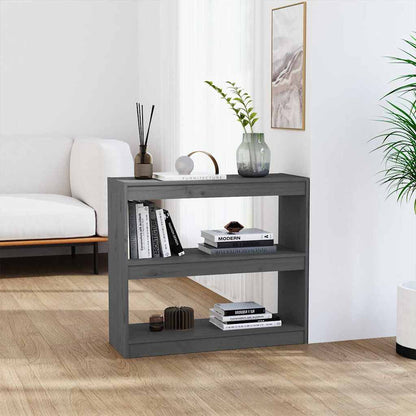 Book Cabinet/Room Divider 80x30x103,5 cm Solid Wood Pine Grey 71.5 cm