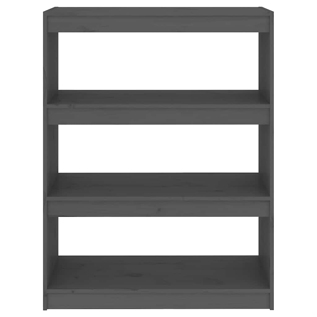 Book Cabinet/Room Divider 80x30x103,5 cm Solid Wood Pine Grey 103.5 cm