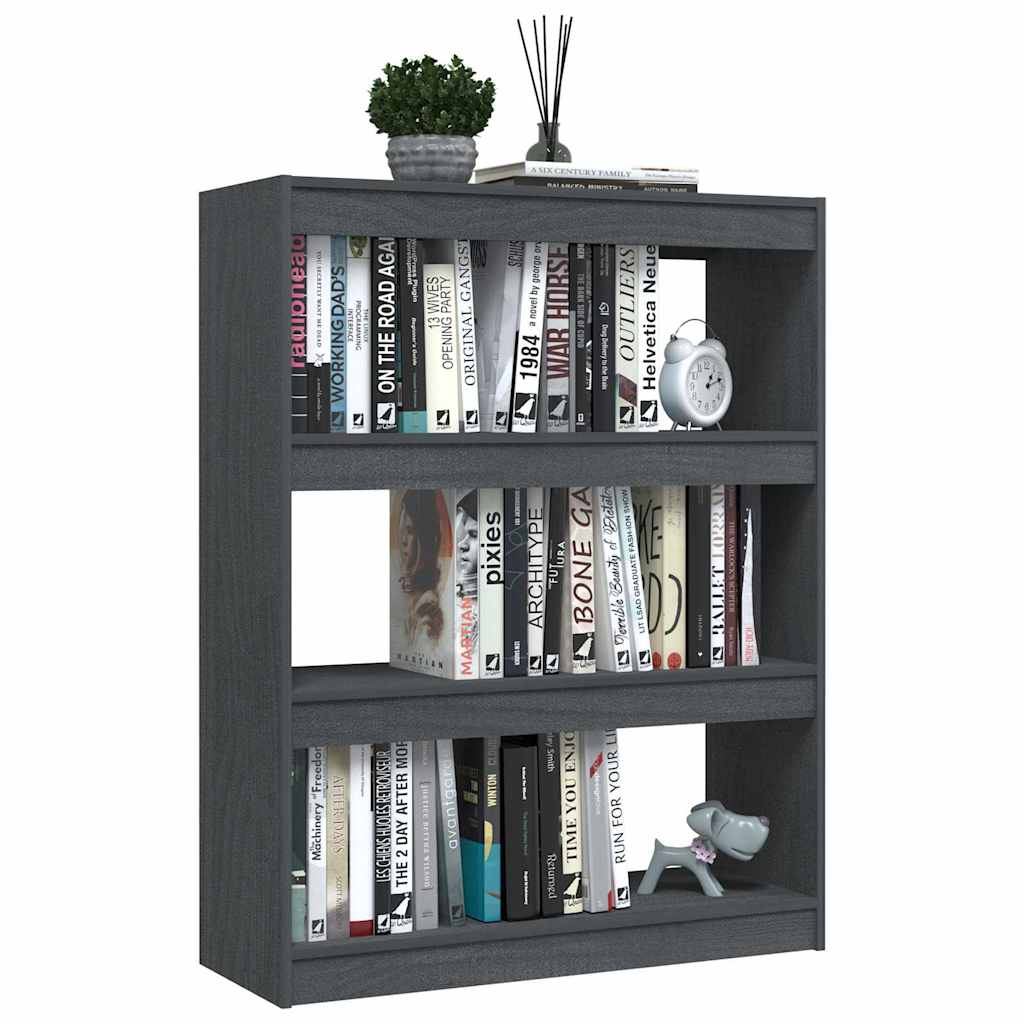 Book Cabinet/Room Divider 100x30x103 cm Solid Wood Pine Grey 103 cm