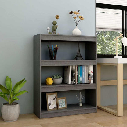 Book Cabinet/Room Divider 100x30x103 cm Solid Wood Pine Grey 103 cm