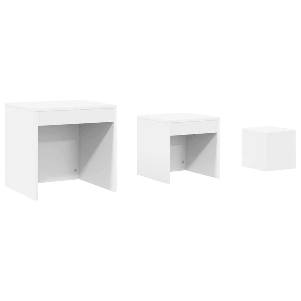Nesting Tables 3 pcs Engineered Wood White