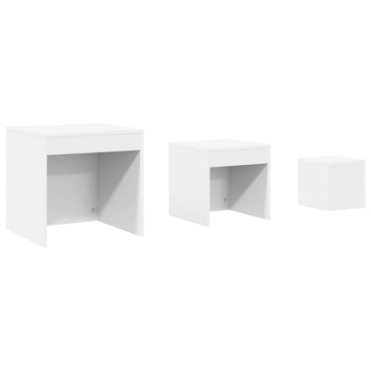 Nesting Tables 3 pcs Engineered Wood White