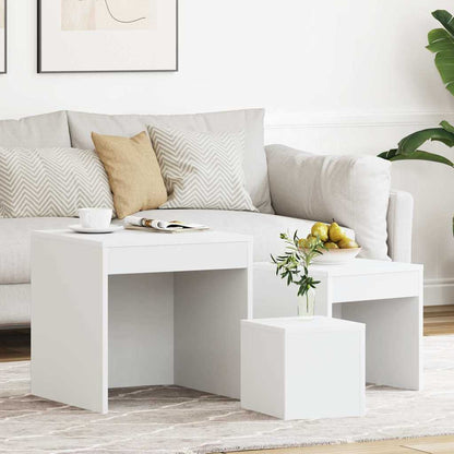 Nesting Tables 3 pcs Engineered Wood White
