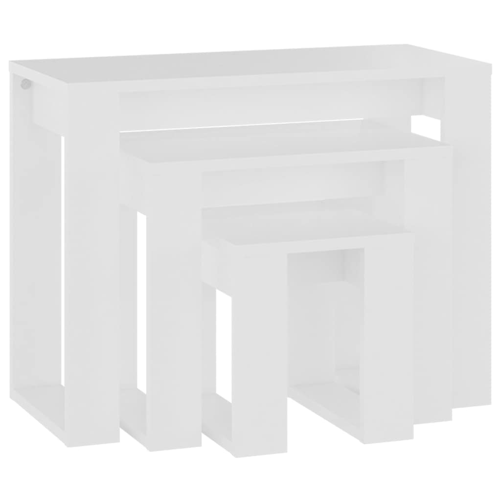Nesting Tables 3 pcs Engineered Wood White
