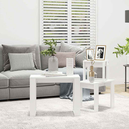 Nesting Tables 3 pcs Engineered Wood White