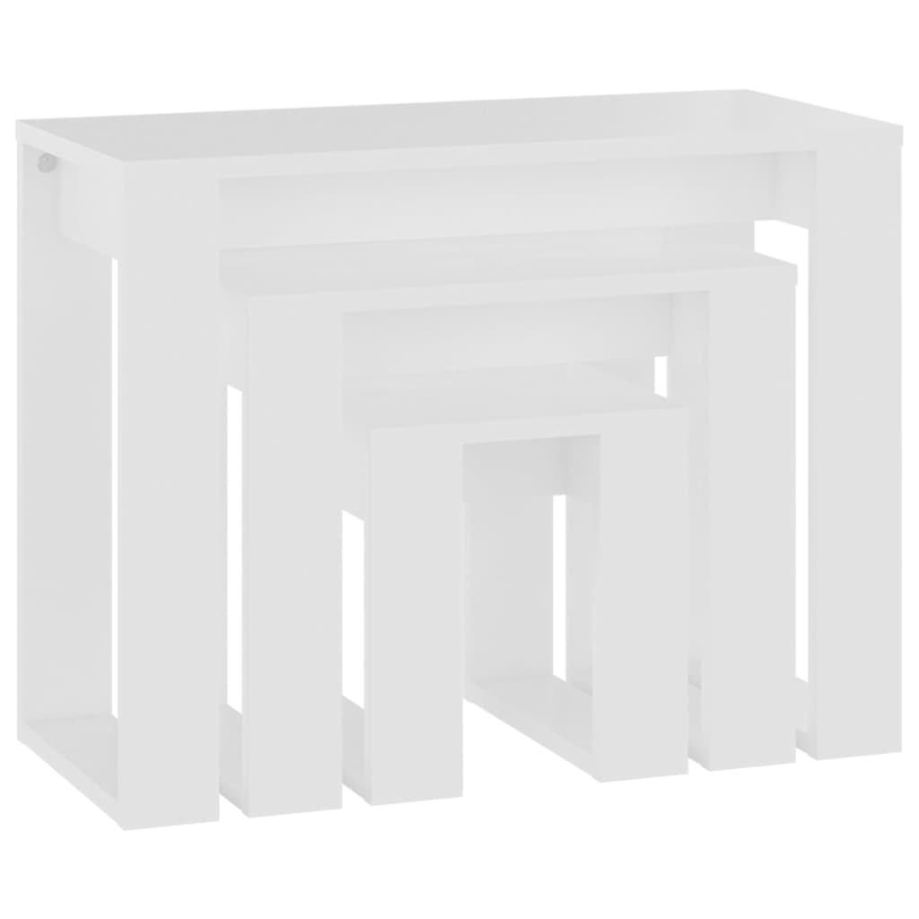Nesting Tables 3 pcs Engineered Wood White