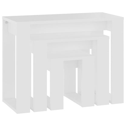 Nesting Tables 3 pcs Engineered Wood White