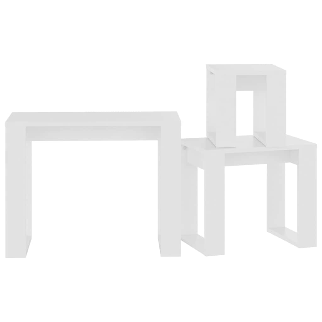 Nesting Tables 3 pcs Engineered Wood White