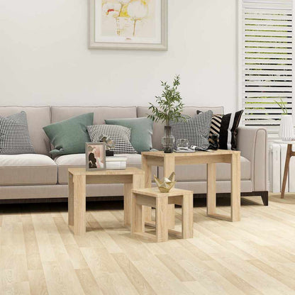 Nesting Tables 3 pcs Engineered Wood Sonoma oak