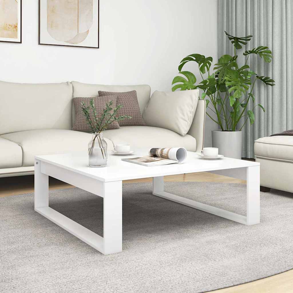 Coffee Table 100x100x35 cm Engineered Wood White