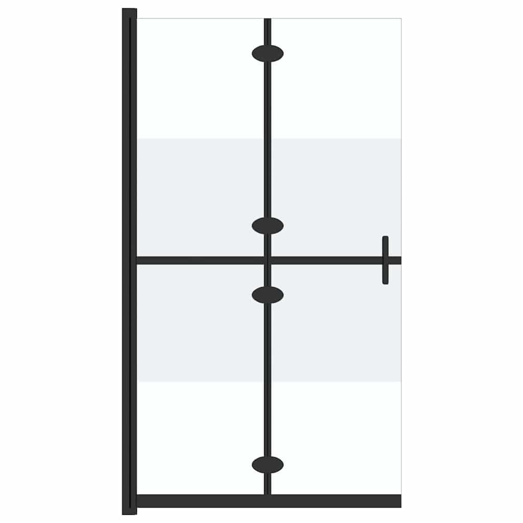 vidaXL Foldable Walk-in Shower Wall Half Frosted ESG Glass 120x190 cm 2