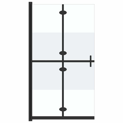 vidaXL Foldable Walk-in Shower Wall Half Frosted ESG Glass 120x190 cm 2