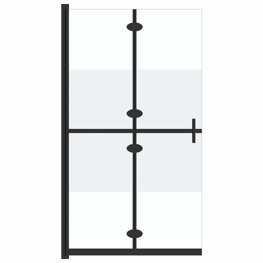 vidaXL Foldable Walk-in Shower Wall Half Frosted ESG Glass 120x190 cm 2