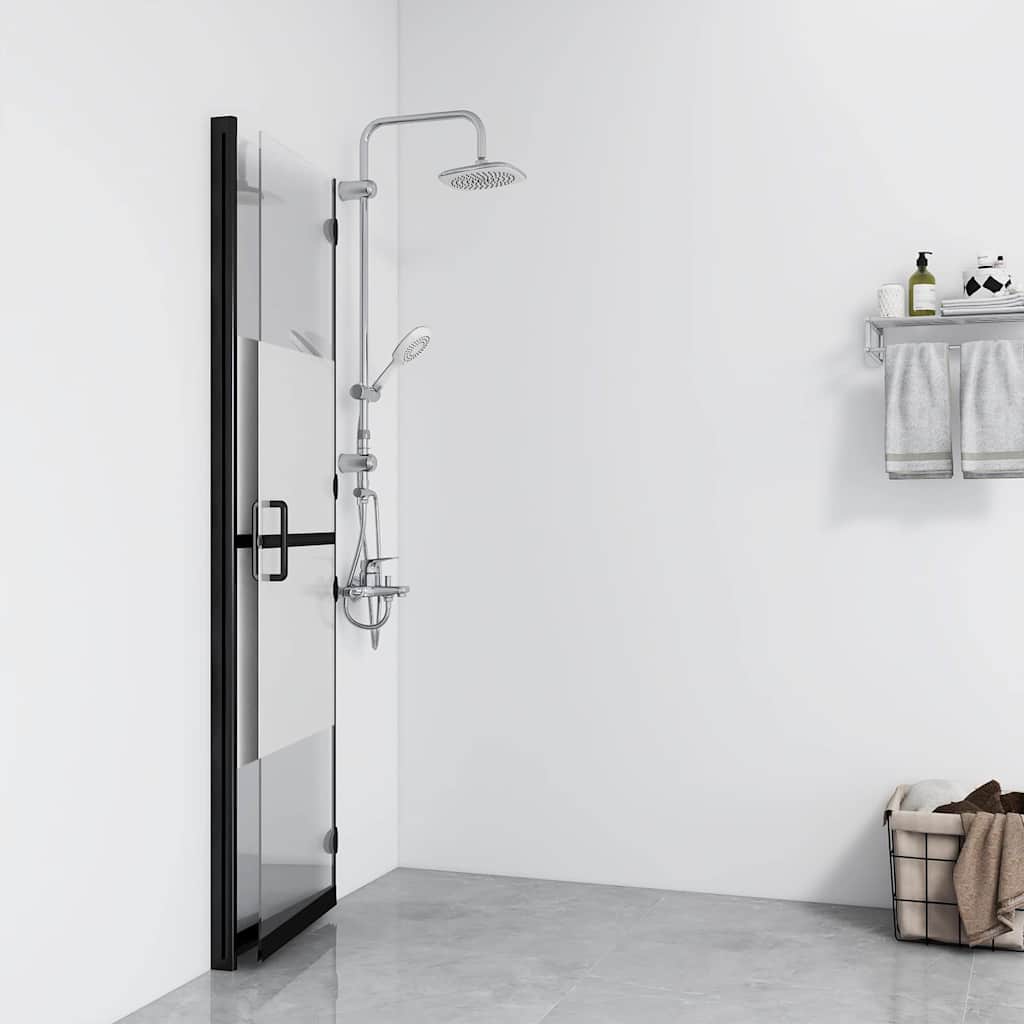 vidaXL Foldable Walk-in Shower Wall Half Frosted ESG Glass 120x190 cm 3