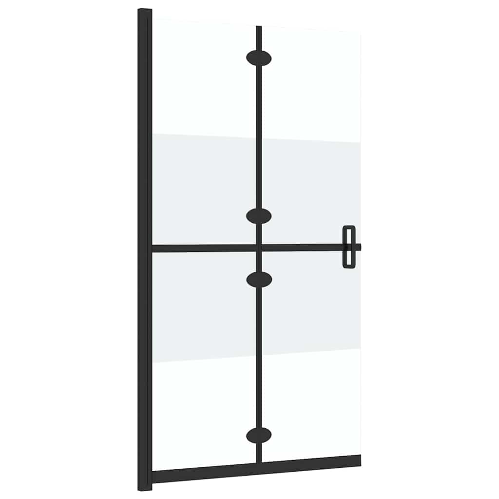 vidaXL Foldable Walk-in Shower Wall Half Frosted ESG Glass 120x190 cm 4