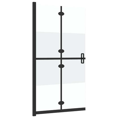 vidaXL Foldable Walk-in Shower Wall Half Frosted ESG Glass 120x190 cm 4
