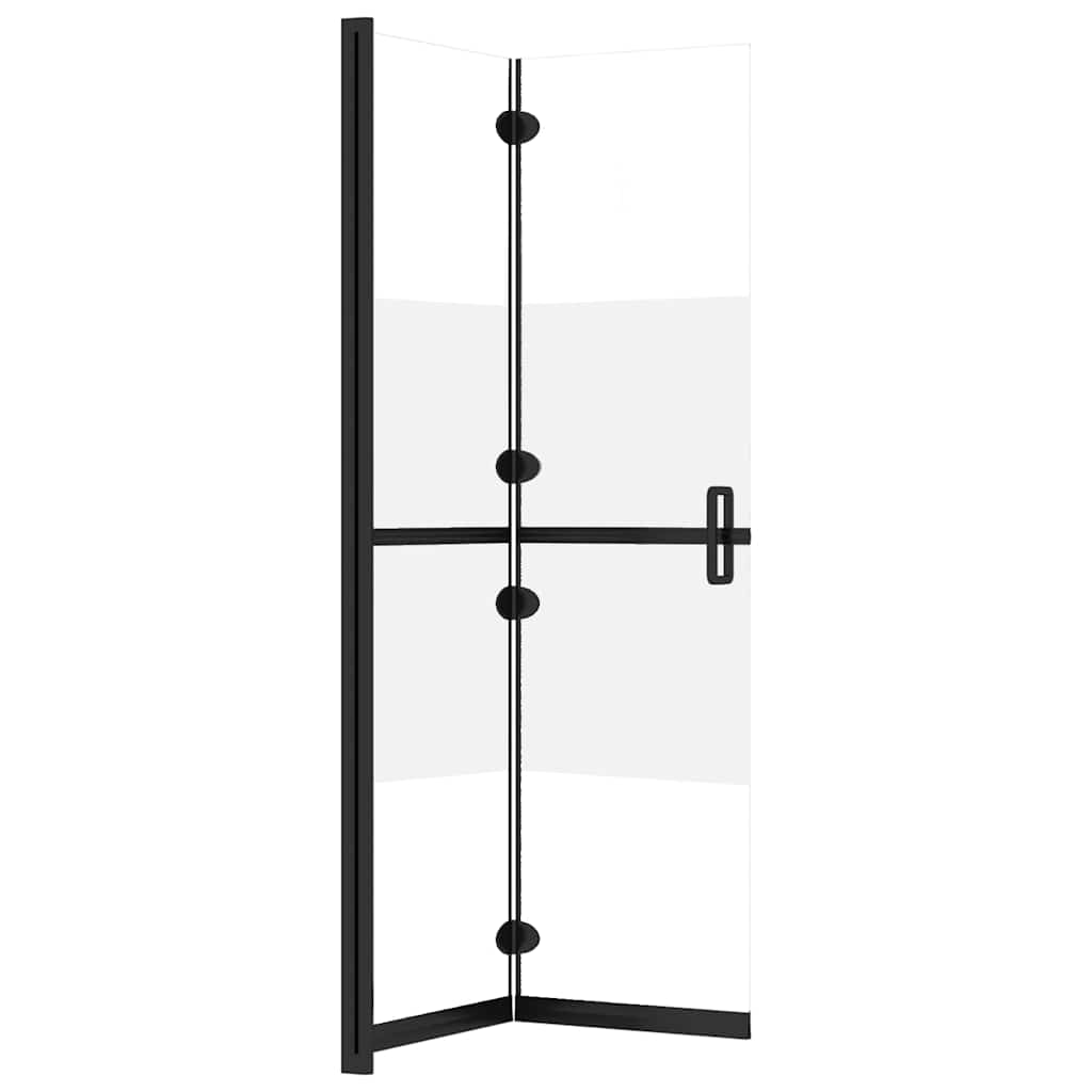 vidaXL Foldable Walk-in Shower Wall Half Frosted ESG Glass 120x190 cm 5