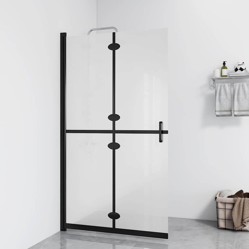 151197 vidaXL Foldable Walk-in Shower Wall Frosted ESG Glass 120x190 cm 1