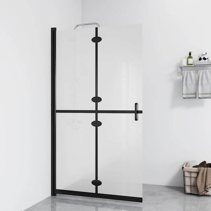 151197 vidaXL Foldable Walk-in Shower Wall Frosted ESG Glass 120x190 cm 1