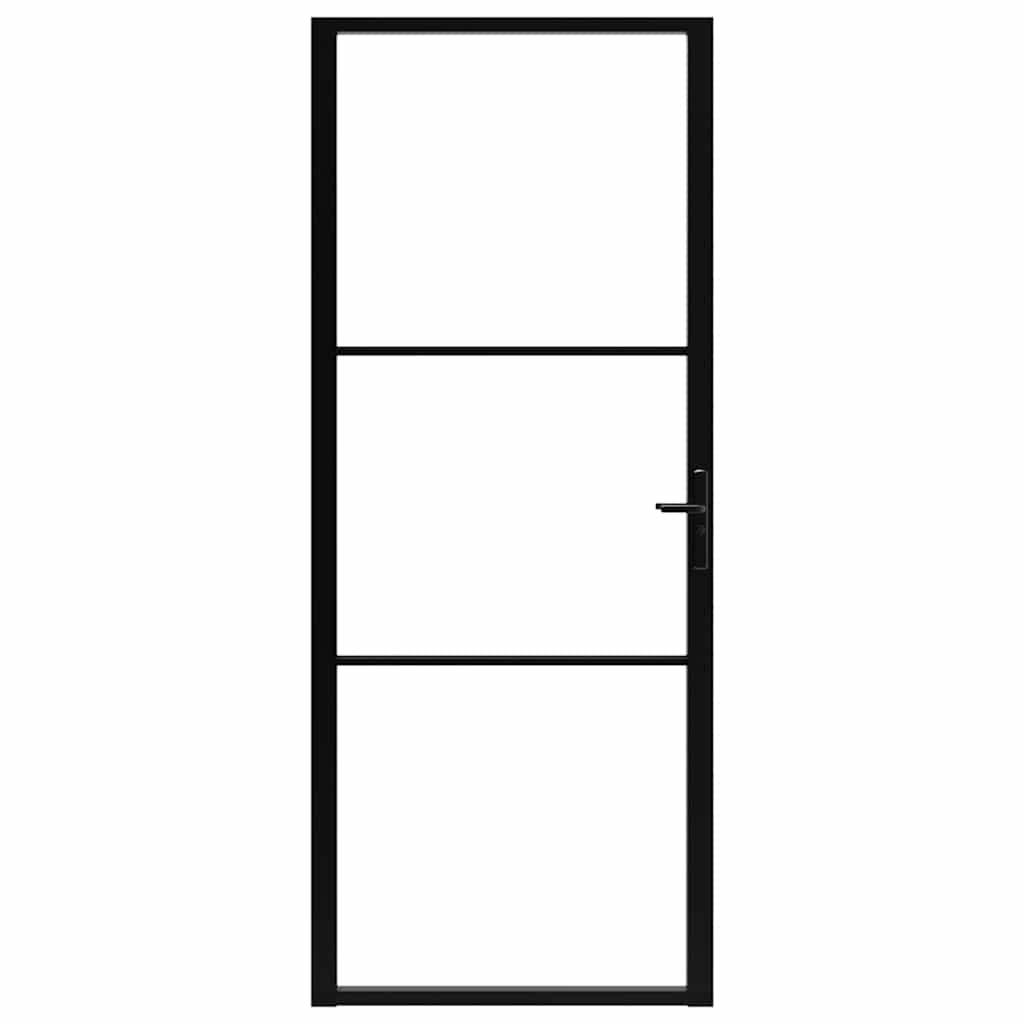 vidaXL Interior doors 93 x 201.5 cm Aluminium Black and Transparent 3