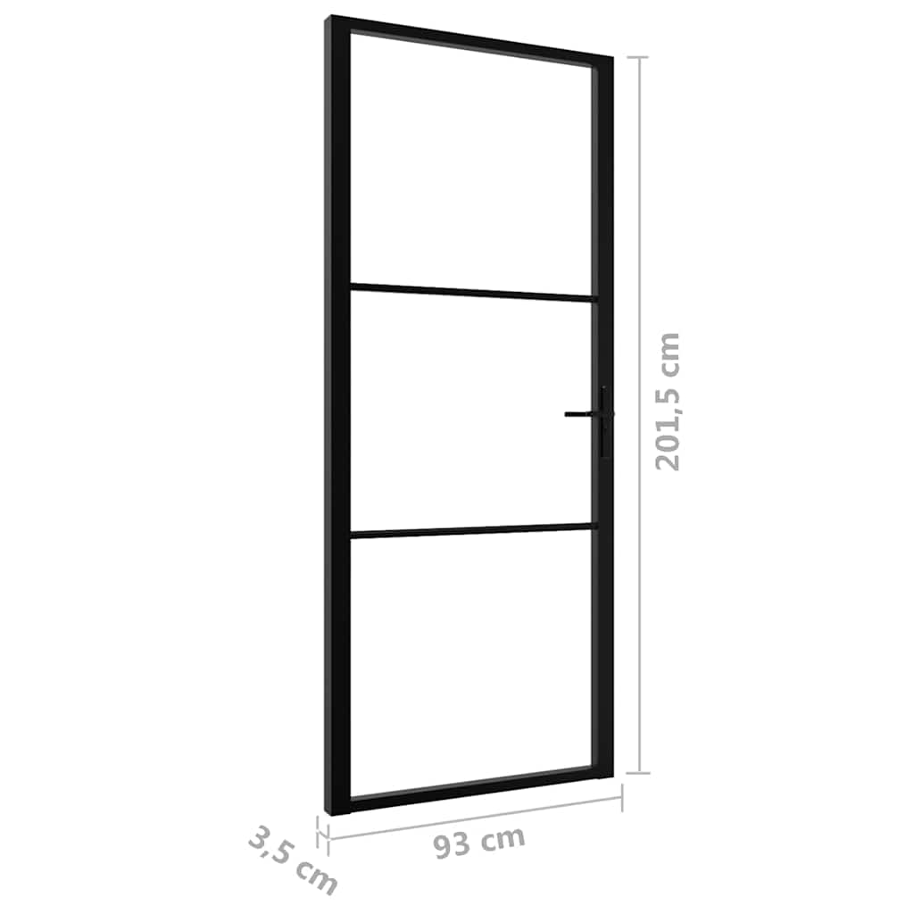 vidaXL Interior doors 93 x 201.5 cm Aluminium Black and Transparent 6